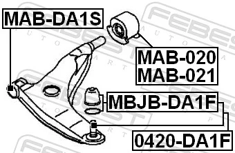 MABDA1S Febest Silentblock przedniego wahacza dolnego