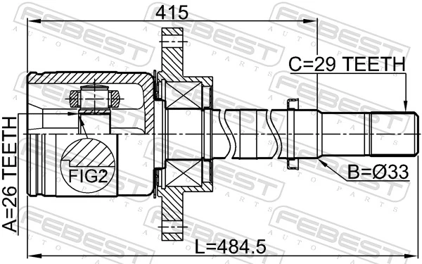 Przegub homokinetyczny wewnętrzny przedni prawy do Nissan Teana  J31