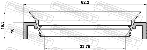 95HAY35621016X Febest Uszczelniacz reduktora mostu przedniego