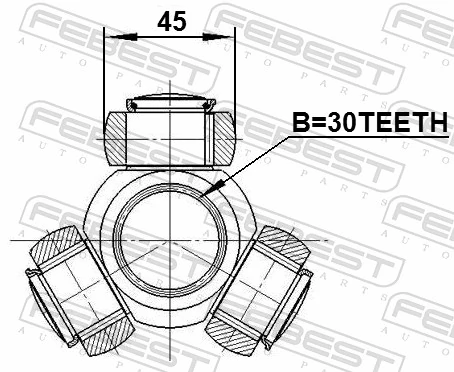 Przegub homokinetyczny wewnętrzny trójramienny Ford Transit 6 V347/8