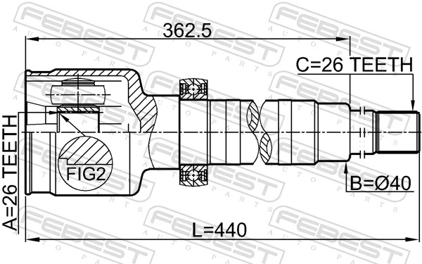 Przegub homokinetyczny wewnętrzny przedni prawy Ford Transit V awangarda (V184/5) (2000 - 2006) cena, od 118,17 USD
