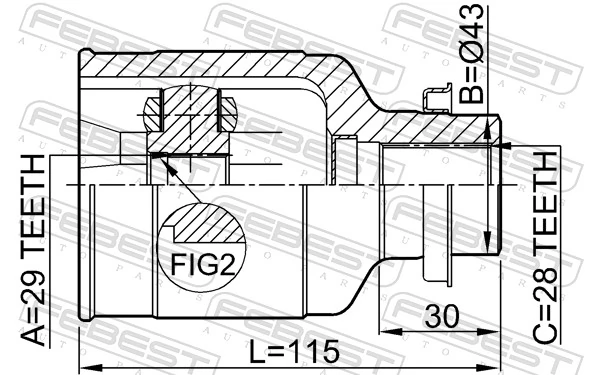 Przegub homokinetyczny wewnętrzny przedni prawy Mazda Premacy minivan (CP) (1999 - 2005) cena, od 47,86 USD