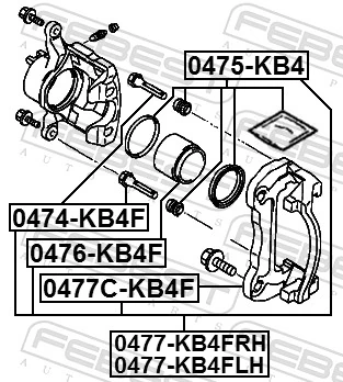 Do koszyka Zestaw naprawczy zacisku hamulcowego przedniego Mitsubishi Pajero SPORT II KH