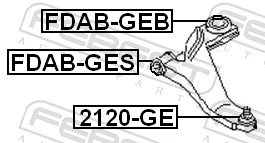 FDABGEB Febest Silentblock przedniego wahacza dolnego