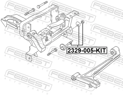 2329005KIT Febest Śruba mocowania wahacza przedniego, dolnego