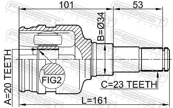 Przegub homokinetyczny przedni wewnętrzny Toyota Yaris hatchback (P13) (2011 - 2020) cena, od 41,67 USD