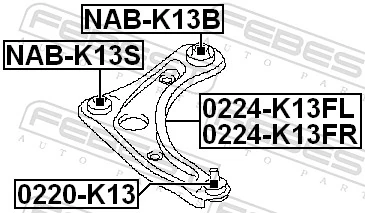 NABK13B Febest Silentblock przedniego wahacza dolnego