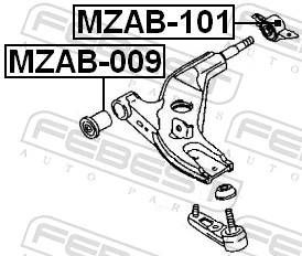 MZAB101 Febest Silentblock przedniego wahacza dolnego