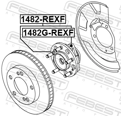 1482GREXF Febest Piasta przednia