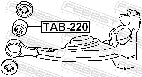 TAB220 Febest Silentblock tylnego wahacza podłużnego przedni