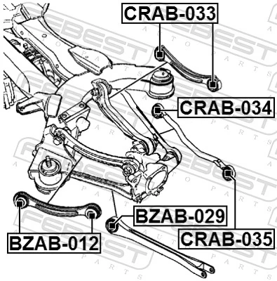CRAB033 Febest Silentblock wahacza tylnego górnego