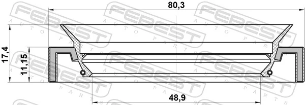 95HAY50801117L Febest Uszczelniacz półosi lewej mostu przedniego