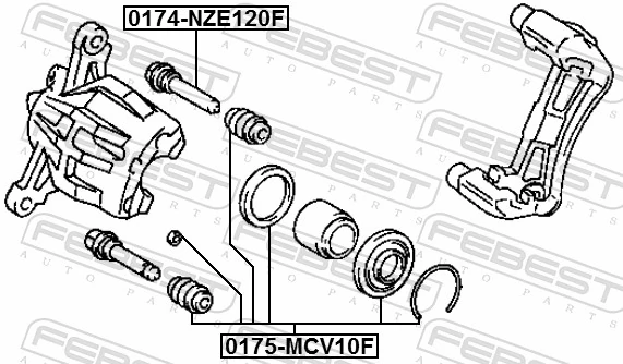 Do koszyka Zestaw naprawczy zacisku hamulcowego przedniego Toyota Camry III V10