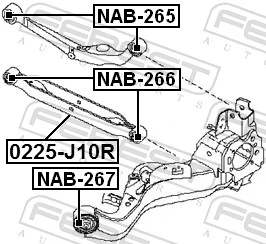 NAB266 Febest Silentblock wahacza tylnego dolnego
