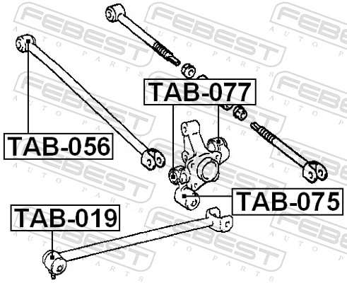 TAB019 Febest Silentblock wahacza tylnego podłużnego