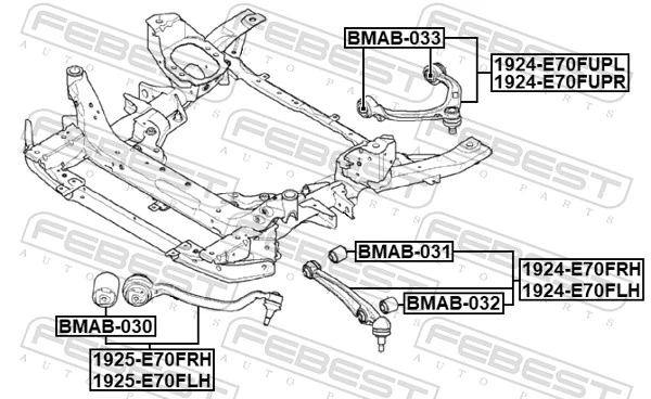 Do koszyka Wahacz zawieszenia przedniego prawy górny BMW X6  E71