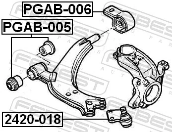 PGAB006 Febest Silentblock przedniego wahacza dolnego