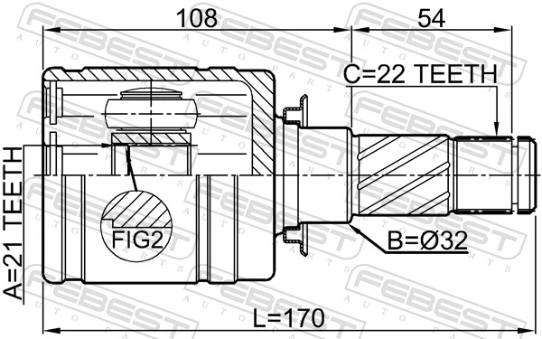 Przegub homokinetyczny wewnętrzny przedni lewy do Subaru Forester I S10, SF