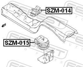 SZM014 Febest Poduszka (podpora) silnika tylna