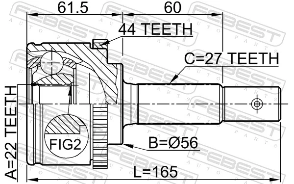 Przegub homokinetyczny przedni zewnętrzny Nissan Primera sedana (P12) (2002 - 2008) cena, od 42,59 USD
