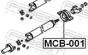 MCB001 Febest Łożysko podwieszane wału Cardana