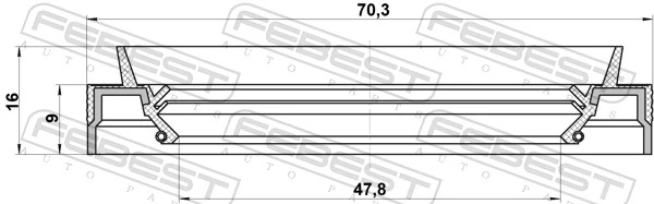 95JEZ50700916L Febest Uszczelniacz półosi prawej mostu przedniego