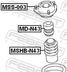 Poduszka amortyzatora przedniego do Mitsubishi Space Wagon II N3W, N4W