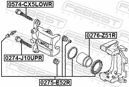 Zestaw naprawczy zacisku hamulcowego tylnego Nissan Qashqai +2 I SUV (J10) (2007 - 2014) cena, od 7,04 USD