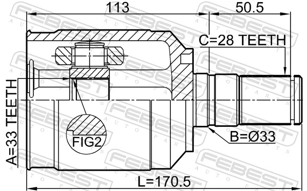 Przegub homokinetyczny wewnętrzny przedni lewy Hyundai/Kia 495822W630 cena, od 67,50 USD