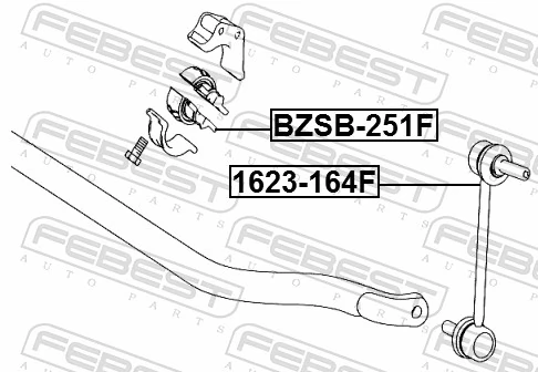 BZSB251F Febest Tuleja stabilizatora przedniego