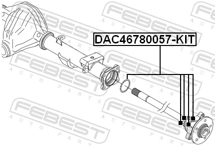 DAC46780057KIT Febest Lożysko piasty tylnej