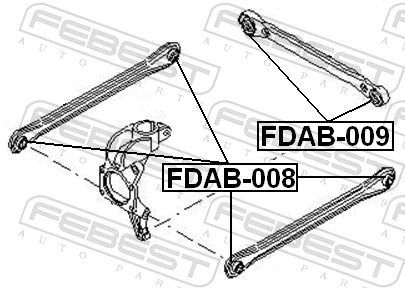 FDAB009 Febest Silentblock wahacza podłużnego tylnego dolnego