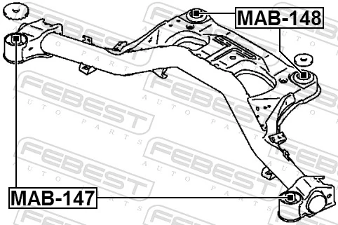 MAB148 Febest Silentblock tylnej belki