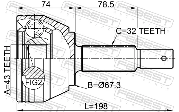 Przegub homokinetyczny przedni zewnętrzny do Nissan Patrol  Y62