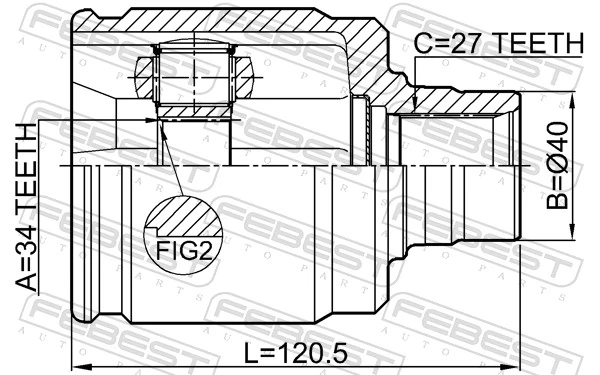 0311CL20RH Febest Przegub homokinetyczny wewnętrzny przedni prawy