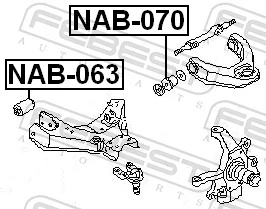 NAB063 Febest Silentblock przedniego wahacza dolnego