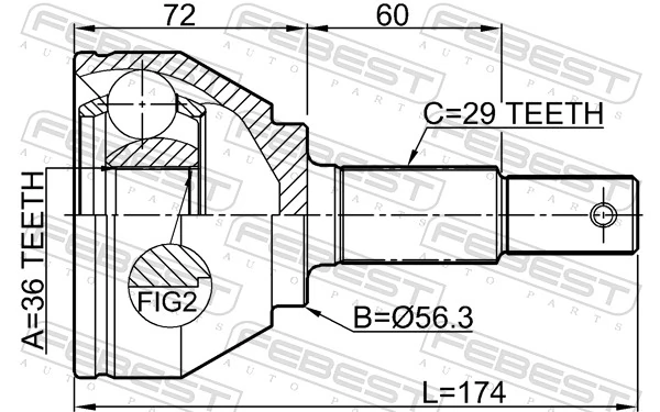Przegub homokinetyczny przedni zewnętrzny Nissan Qashqai +2 I