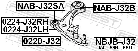 Do koszyka 54560JP00B Nissan/Infiniti Silentblock przedniego wahacza dolnego
