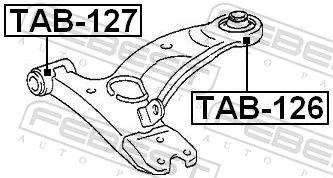 TAB126 Febest Silentblock przedniego wahacza dolnego