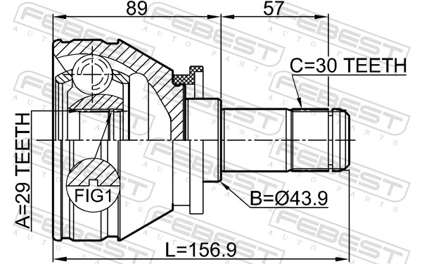 Przegub homokinetyczny wewnętrzny przedni lewy do Land Rover Range Rover III L322