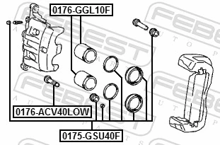 0175GSU40F Febest Zestaw naprawczy zacisku hamulcowego przedniego