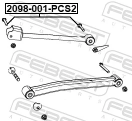 2098001PCS2 Febest Śruba tylnego wahacza podłużnego (dla zbieżności)