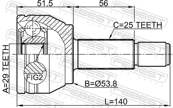  Przegub homokinetyczny przedni zewnętrzny Mazda 2 2