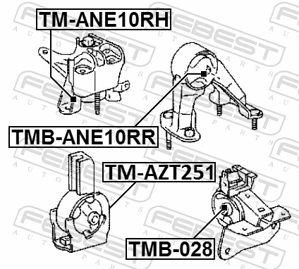 Poduszka (podpora) silnika prawa Toyota Avensis II sedana (T25) (2003 - 2008) cena, od 63,62 USD