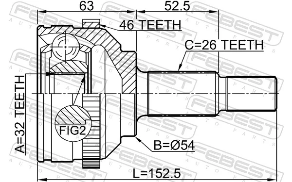 Do koszyka Przegub homokinetyczny przedni zewnętrzny Dodge Stratus I ES 