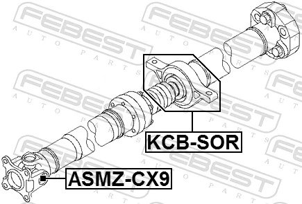 Łożysko podwieszane wału Cardana do Hyundai Ix35  LM