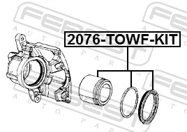 2076TOWFKIT Febest Zestaw naprawczy zacisku hamulcowego przedniego