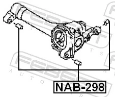 NAB298 Febest Silentblock przedni (poduszka) reduktora mostu przedniego