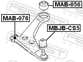 MAB076 Febest Silentblock przedniego wahacza dolnego