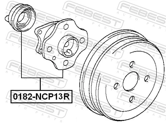 0182NCP13R Febest Piasta tylna